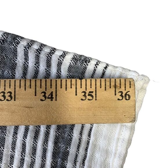 Aerie Fringe Kimono Coverup Wrap Poncho Women One Size Black White - Picture 9 of 10
